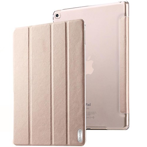 USAMS Ultrathin Stylish Auto Sleep/Wake Up PC&PU Full Body Case with Stand for iPad Air 2 (Assorted Colors)