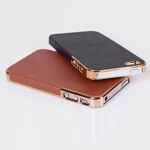 Cross Grain Leather Back Cover Case for iPhone 4/4S (Assorted Colors)