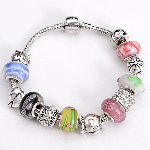 Silver Plated Glass Bead Bracelet