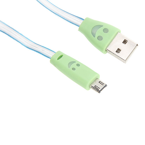 95см Micro USB улыбающееся лицо красочный поворотным свет кабель для HTC / Xiaomi / Huawei