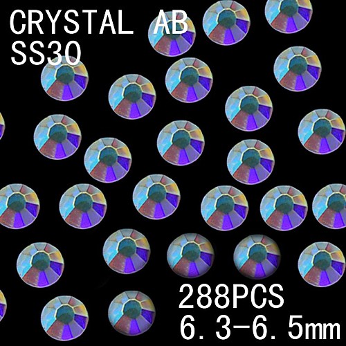 288pcs 6.3-6.5mm цвета AB блеск Flatback Кристалл Rhinestone Nail Art Decoration