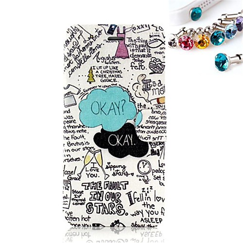 Dust Plug and The English Alphabet Pattern PU Leather Full Body Case with Card Slot and Stand for iPhone 6