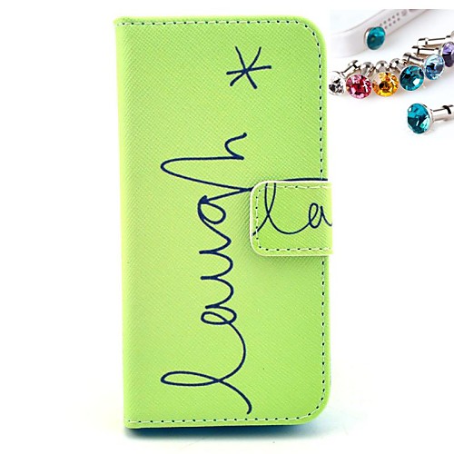 Smile Pattern PU Leather Full Body Case with Card Slot and Stand for iPhone 5C