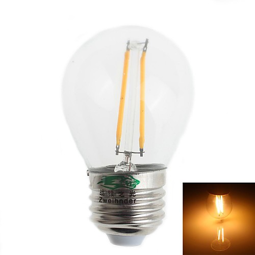 Zweihnder E27 2W 180LM 3000-3500K LED Tungsten Core Warm Light Globe Bulb (AC 220-240V)