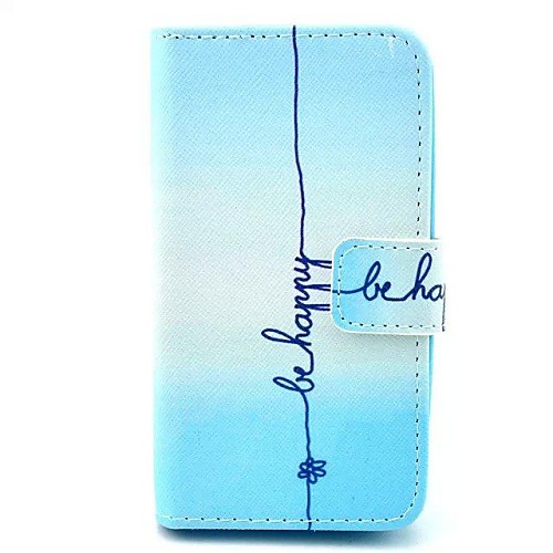 Be Happy Pattern PU Leahter Full Body Cover with Stand and Card Slot for Huawei Y330