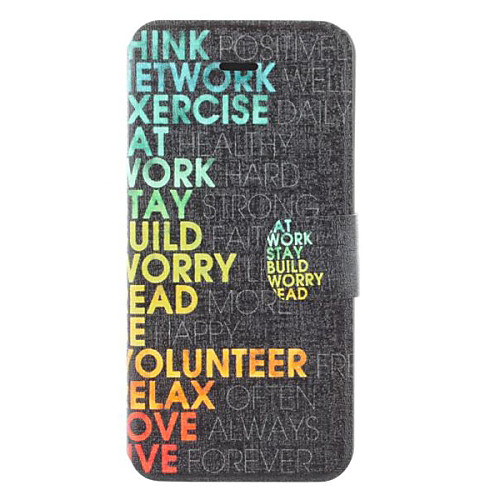 Life Quotes Pattern Clamshell PU Leather Full Body Case with Card Slot for iPhone 5C