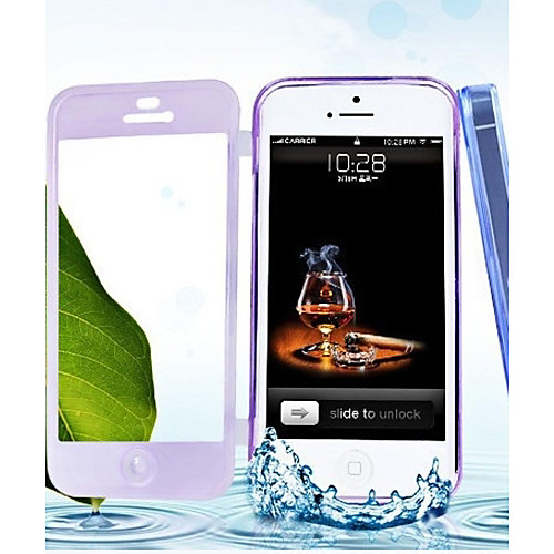 Touch Screen TPU Transparent Full Body Case for iPhone 4/4S(Assorted color)