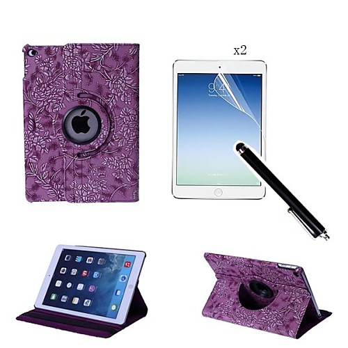 Grape Pattern PU Leather Full Body Case with Touch Pen and Protective Film 2 Pcs for iPad Air 2/iPad 6(Assorted Colors)