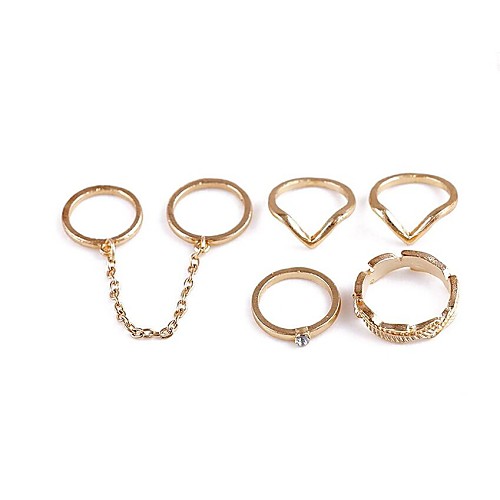 Leaf Diamond Six-piece  Midi Rings