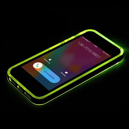 New TPU LED Reminder Flash Transparent Back  Cover Case for iPhone 4/4S (Assorted color)