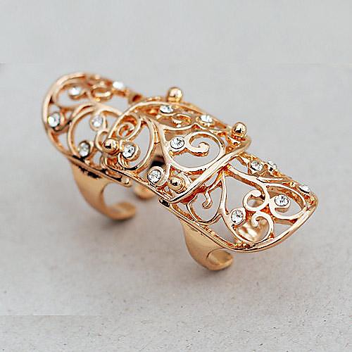 Fashion Rose Gold Rhinestone Rings Random Color