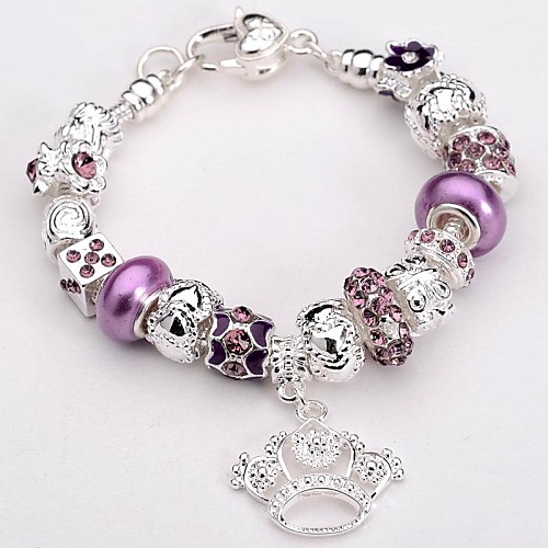 Silver Plated Glass Bead Bracelet