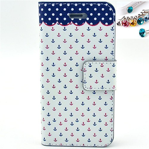 The Boat Anchor Pattern PU Leather Full Body Case with Card Slot and Stand for iPhone 5/5S