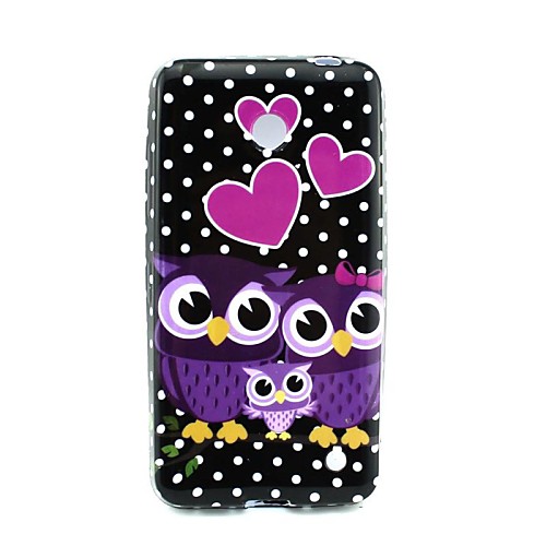 Love Owl Pattern TPU Solf Cover for Nokia Lumia 630/635