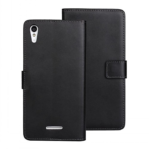 Genuine Leather Full Body Case with Stand and Card Slot for Sony Xperia T3