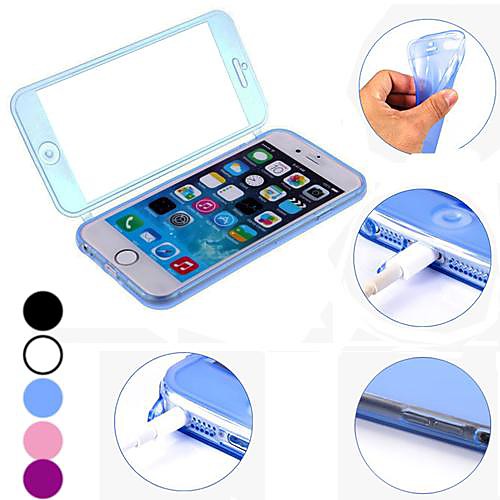 DF Solid Color Wrap Up Transparent  TPU Full Body Case for iPhone 6 (Assorted Colors)