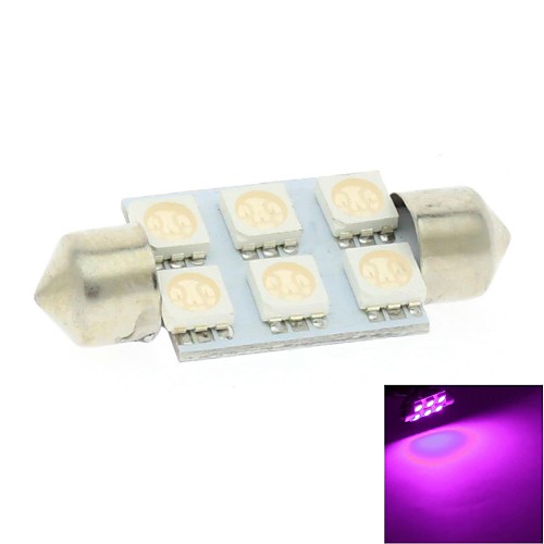 36мм 6x5050 SMD LED 100Lm фиолетовый свет гирлянда купол чтение карту номерного знака лампочку для автомобиля (DC 12V)