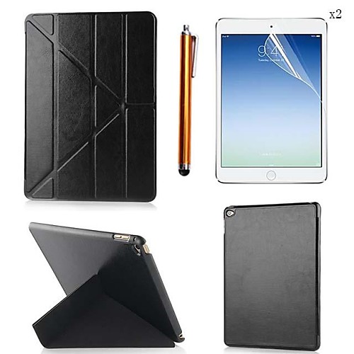 Crazy Horse PU Leather Full Body Case with Touch Pen and Protective Film 2 Pcs for iPad Air 2/iPad 6(Assorted Colors)