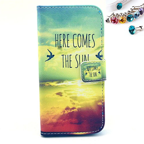 The Setting Sun Pattern PU Leather Full Body Case with Card Slot and Stand for iPhone 6