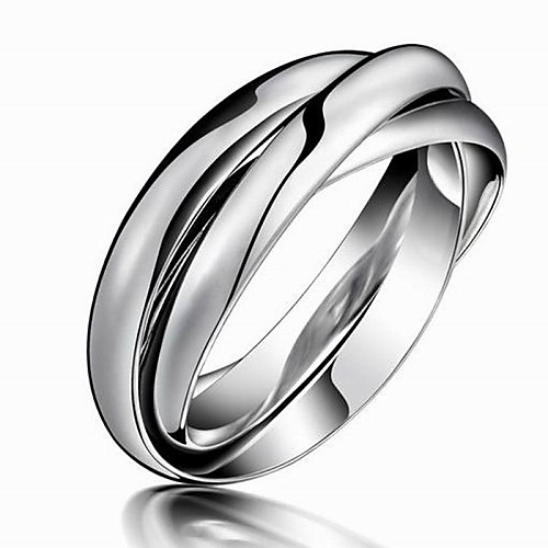 Fashion Silver Plated 316L Stainless Steel Triple Ring