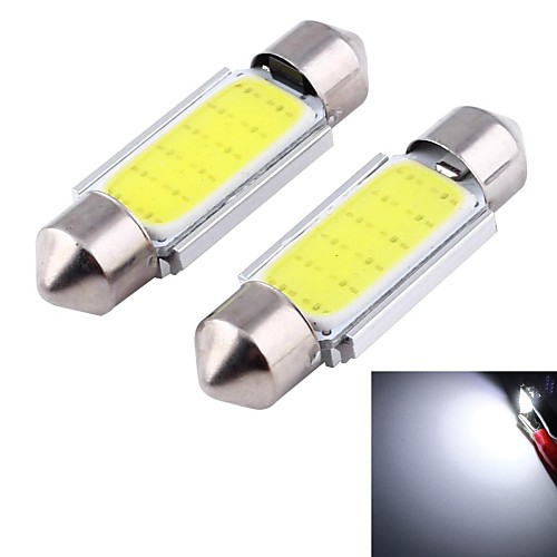 гирлянда 36mm 3W 180LM 6000K 12-SMD COB LED White Light автомобилей лампы для чтения / двойные острые фонари (12v / 2 шт)