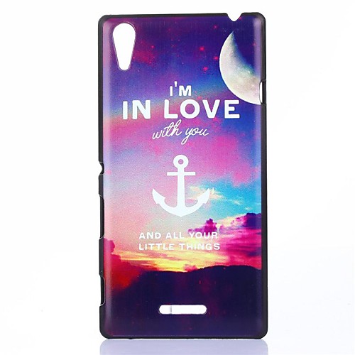 Anchor I Love You Pattern PC Hard Back Case for Sony Xperia T3