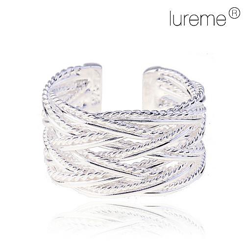 Lureme Women's Lureme 925 Weave-shaped Sterling Silver Plated Ring