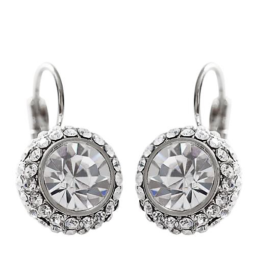 Lureme French Wire Full Crystals Ball Shape Earrings