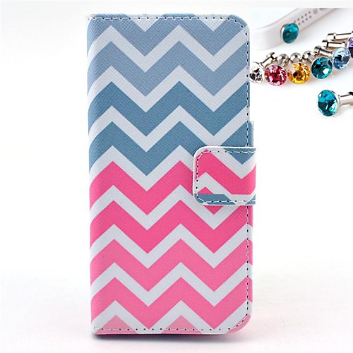 Naval Stripe Pattern PU Leather Full Body Case with Card Slot and Stand for iPhone 5C