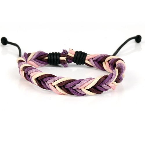 Fashion Braided Bracelet Simple and Comfortable Pink Brown Purple (1 Piece)