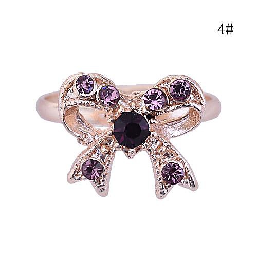 LuremeGold Plated Alloy Zircon Bowknot Pattern Ring(Random color)