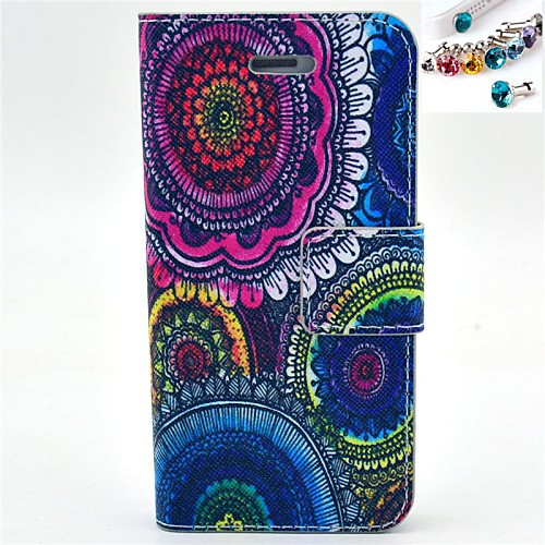 Coloured Drawing Or Pattern PU Leather Full Body Case with Card Slot and Stand for iPhone 5/5S