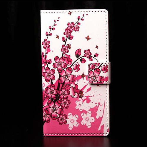 Peach Blossom Pattern PU Leather Case with Stand and Card Slot for Nokia Lumia 730/735