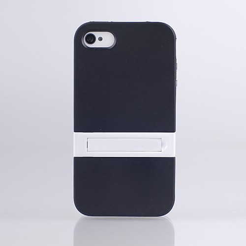 High Quality TPU Rubber Shell Cover Case with Mount Stand Function for iPhone 4/4S (Assorted color)