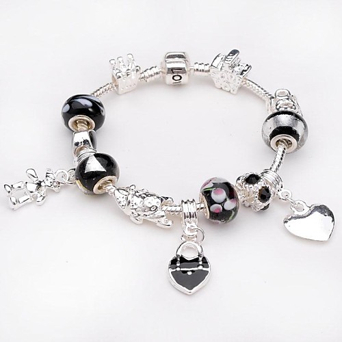 Silver Plated Glass Bead Bracelet