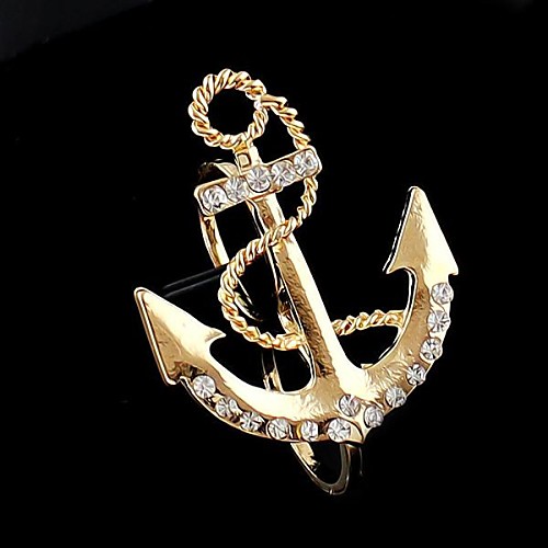 2014 New Coming Wholesale Alloy Anchor Women Two Fingers Ring