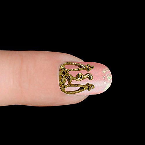 10шт 3d золото ногтей тотем металла ломтик Nail Art украшения