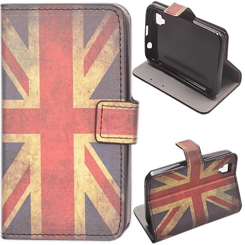 British Flag Pattern PU Leather Case with Stand and Card Slot for Wiko Sunset