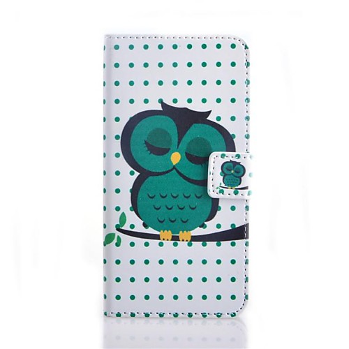 Sleeping Owl Pattern PU Leather Case with Stand and Card Slot for Wiko Lenny