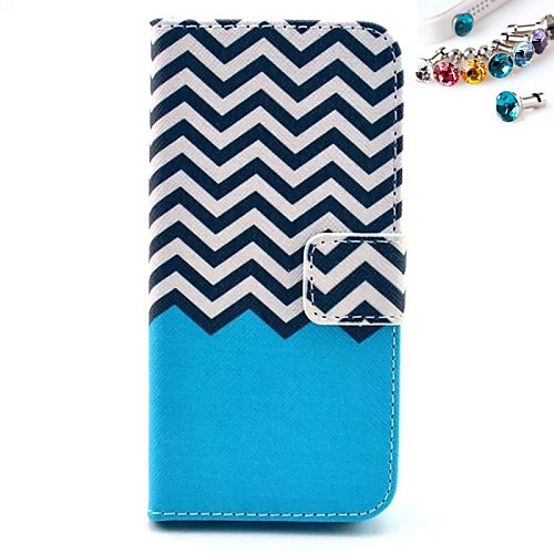 Naval Stripe Pattern PU Leather Full Body Case with Card Slot and Stand for iPhone 4/4S