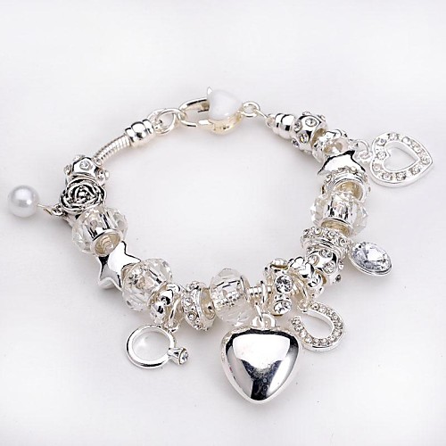 Silver Plated Glass Bead Bracelet