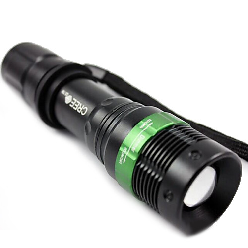 UltraFire Cree Q5 LED Bubles 2000 Lumens Tactical Zoomable Flashlight with Self-Defense Design with Battery and Charger