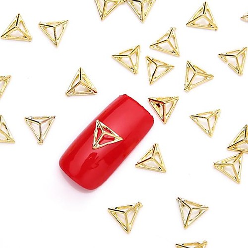 50шт 3d золото Nail Art сплава ломтик металлик золотой шпильки ювелирные изделия блестящий заклепки гвоздь для дизайна ногтей