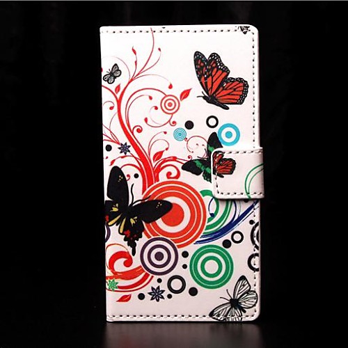 Butterly Love Flower Pattern PU Leather Case with Stand and Card Slot for Nokia Lumia 730/735