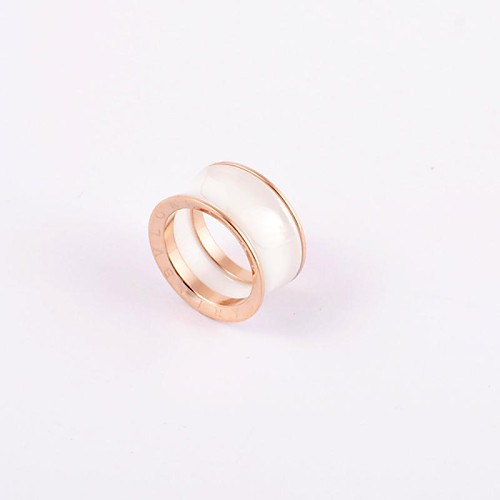 Fashion Rose Gold Ceramic 316L Stainless Steel Ring