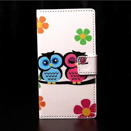 Love Owl Pattern PU Leather Case with Stand and Card Slot for Nokia Lumia 730/735