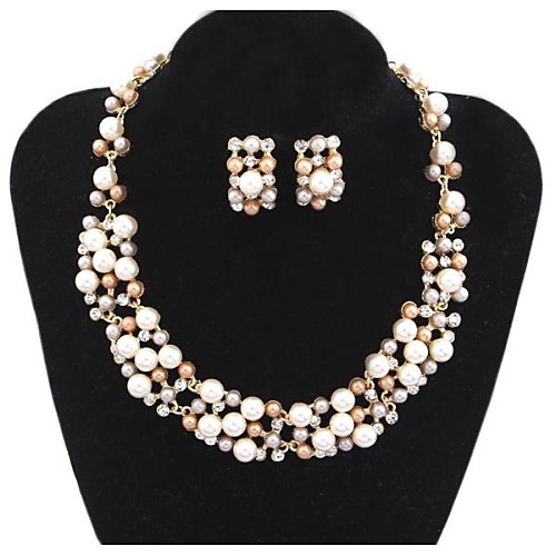 Lureme EuropeStyle Studded With Pear Bride Jewelry Alloy Necklace Earrings Suit