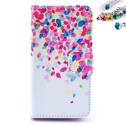 Color Spots Pattern PU Leather Full Body Case with Card Slot and Stand for iPhone 4/4S