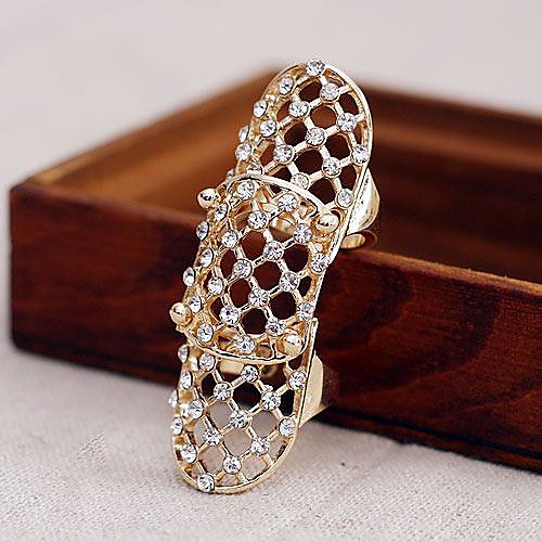 Fashion Rose Gold Rhinestone Rings Random Color