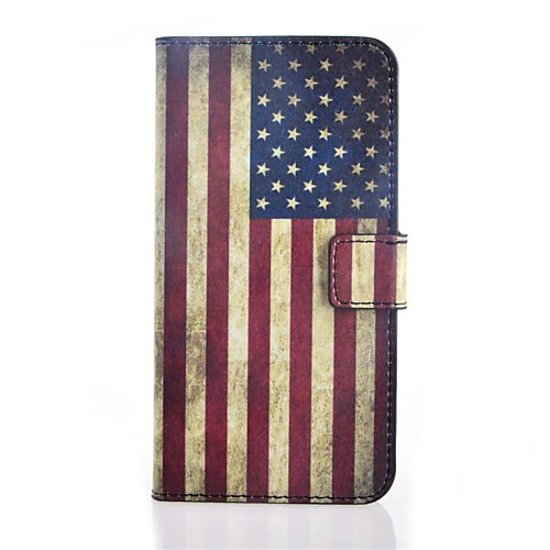 American Flag Pattern PU Leather Case with Stand and Card Slot for Wiko Lenny